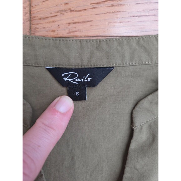 Rails Women's Size Small Ivy Mini Moss Green Tie Waist Tiered Dress - Picture 5 of 9